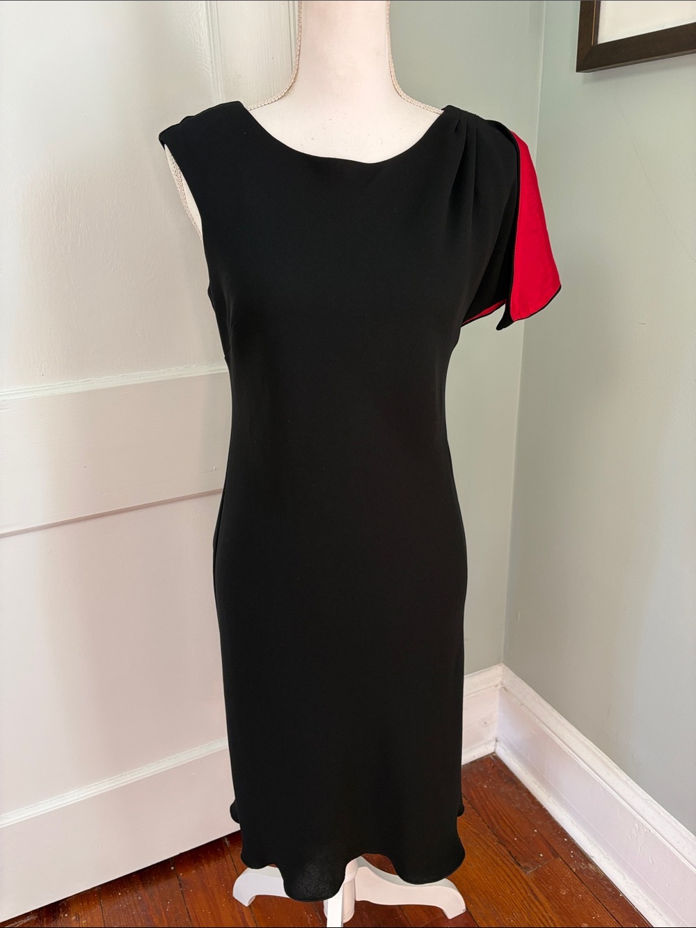 Vintage 1990s Jessica Howard Dress Red Sleeve Accent & Lining Cocktail 6 Petite
